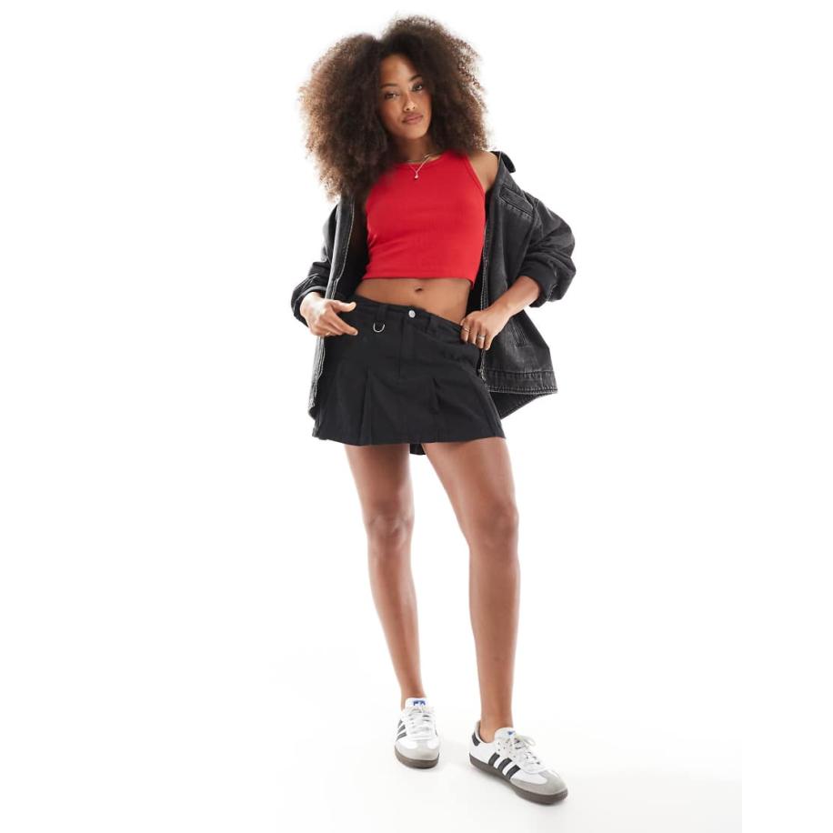 JJXX Geplooide mini rok in zwart Zwart