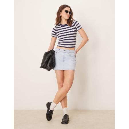 Abercrombie & Fitch Denim minirok met blauwe wassing