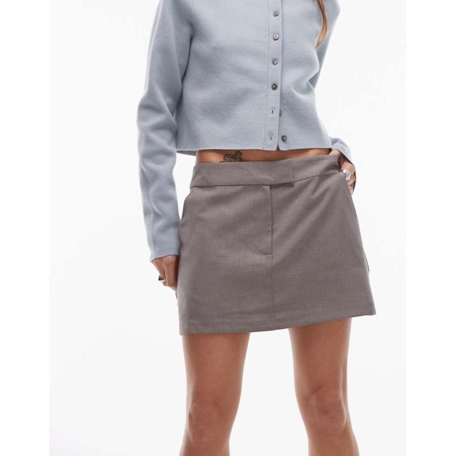 Topshop Ruimvallende mini rok in nertskleur-Neutraal Multicolor