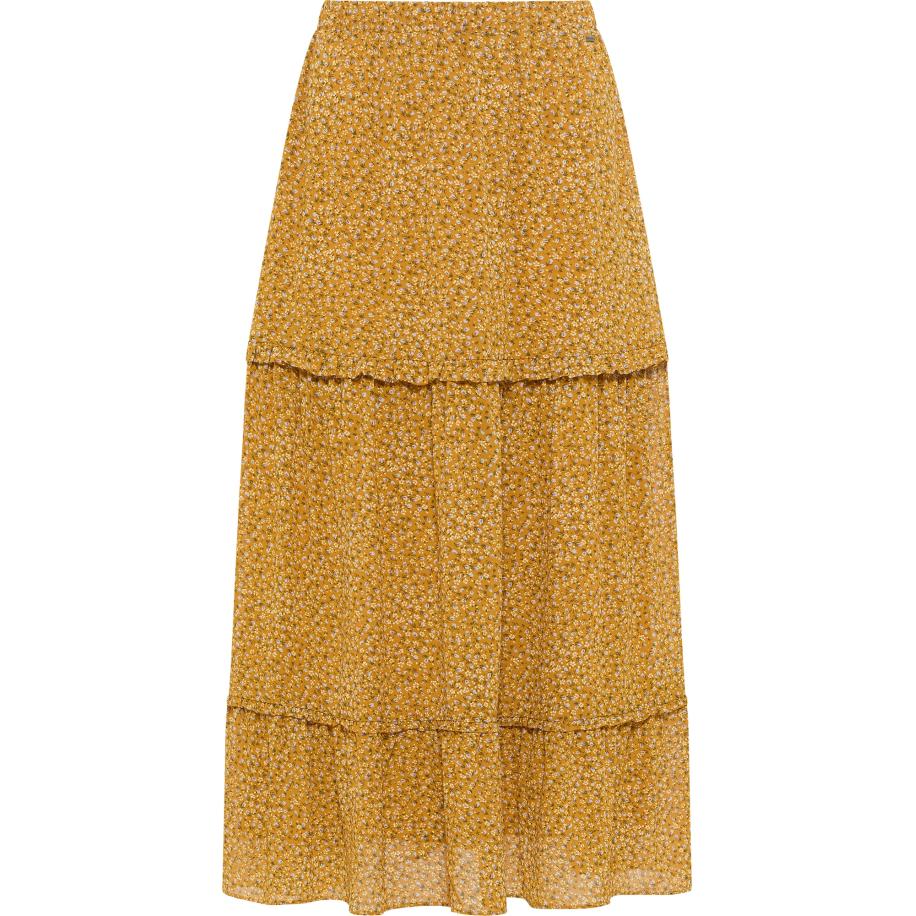 DreiMaster DreiMaster Vintage Rok goudgeel / donkergroen / lila / wit -