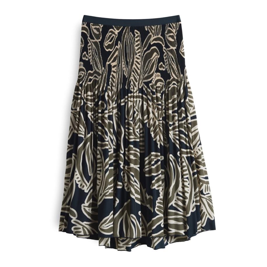 OPUS OPUS Rok Ribane tropical navy / olijfgroen / wit -