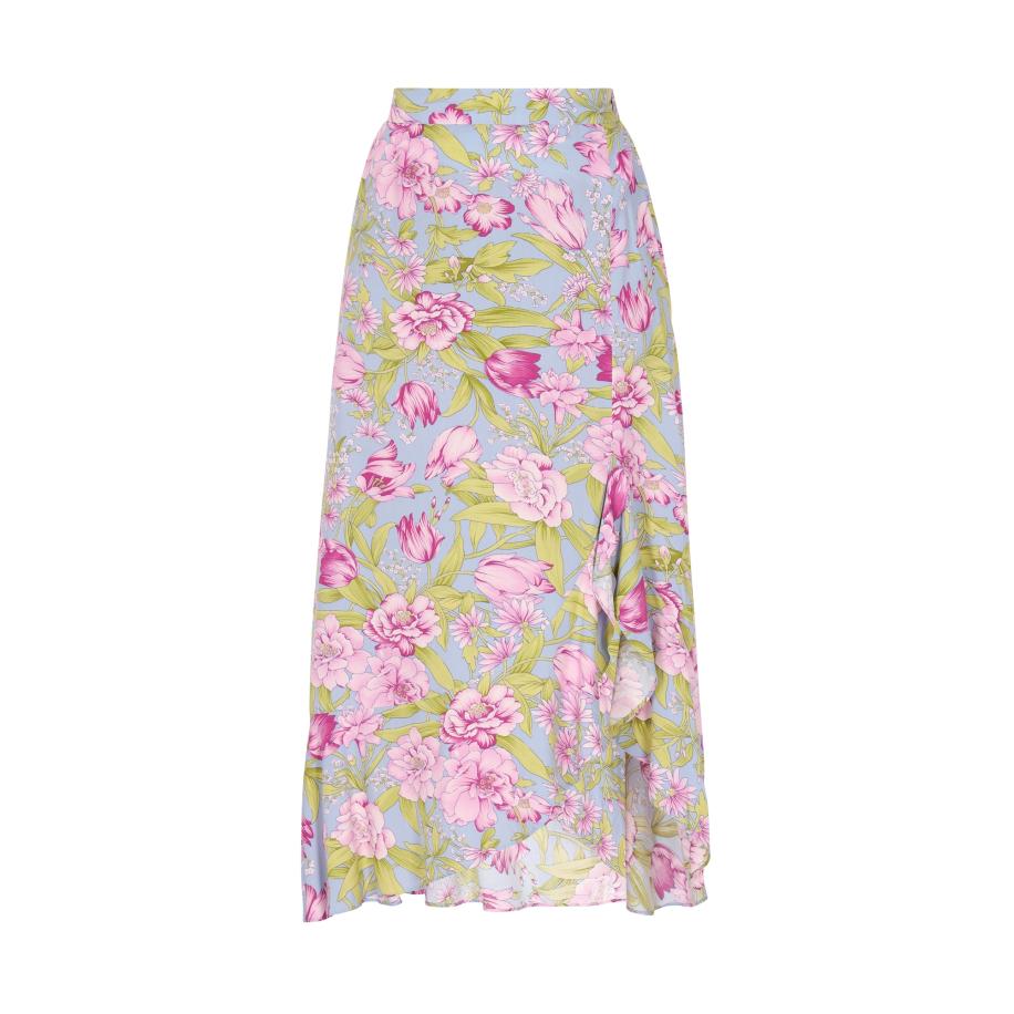 FELIPA FELIPA Rok pastelblauw / riet / fuchsia / rosa -