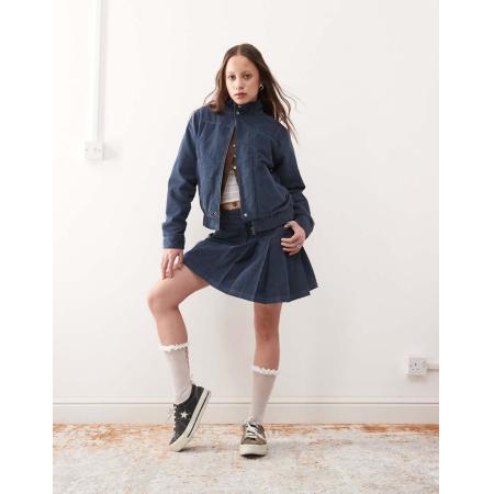 Reclaimed Vintage Minirok van corduroy in marineblauw, deel van co-ord set