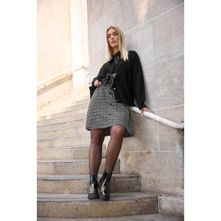 Yours Curve Zwarte Bouclé Minirok Met Knoopjes Size 66-68