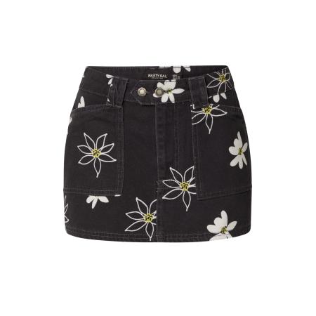 Nasty Gal Nasty Gal Rok geel / black denim / wit