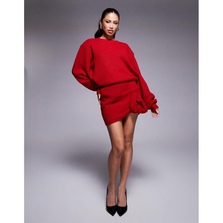 Wander Doll Larosa Minirok met corsage-detail in rood, deel van co-ord set Rood