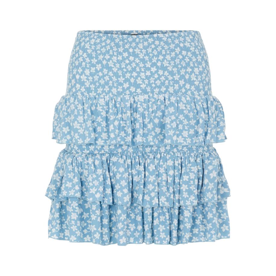 YAS YAS Rok Lura lichtblauw / wit -