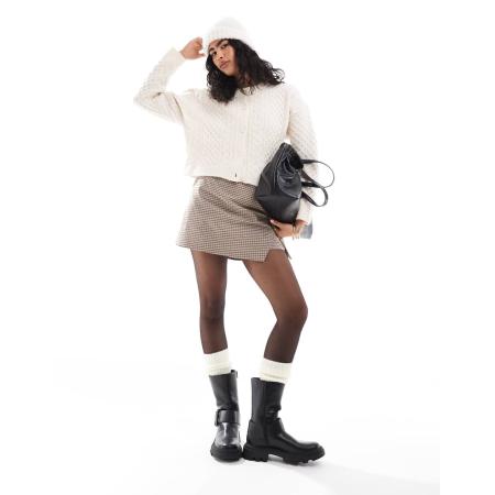 ASOS DESIGN Elegant geruit mini-rokje met overslag-Veelkleurig