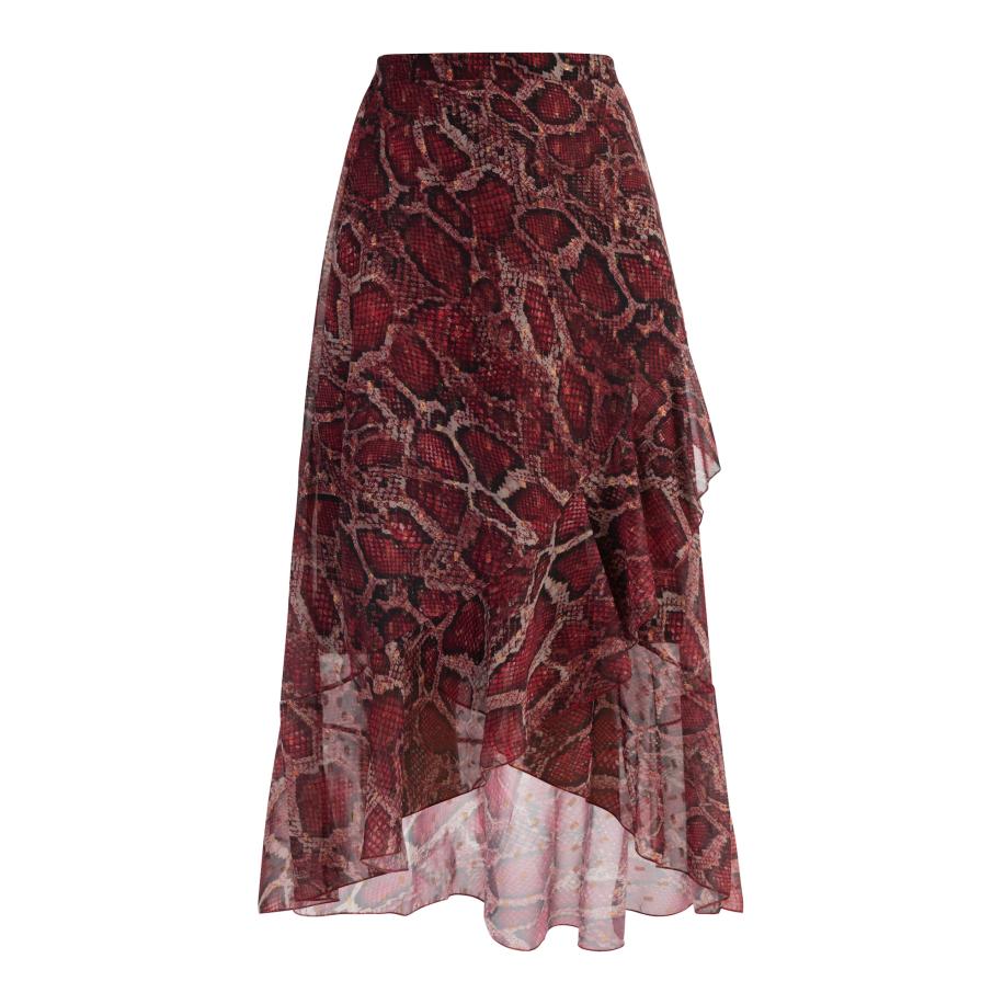 Faina faina Rok sand / stone grey / robijnrood / zwart -