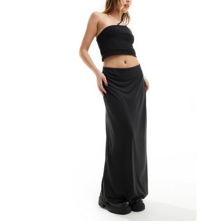 Weekday Signe Midi rok met drapering in zwart