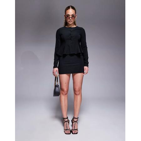 ASOS DESIGN Micro mini rok met lage taille in zwart, deel van co-ord set