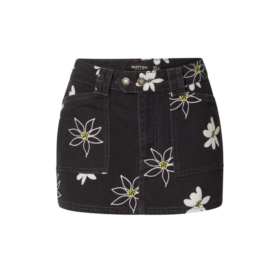 Nasty Gal Nasty Gal Rok geel / black denim / wit -