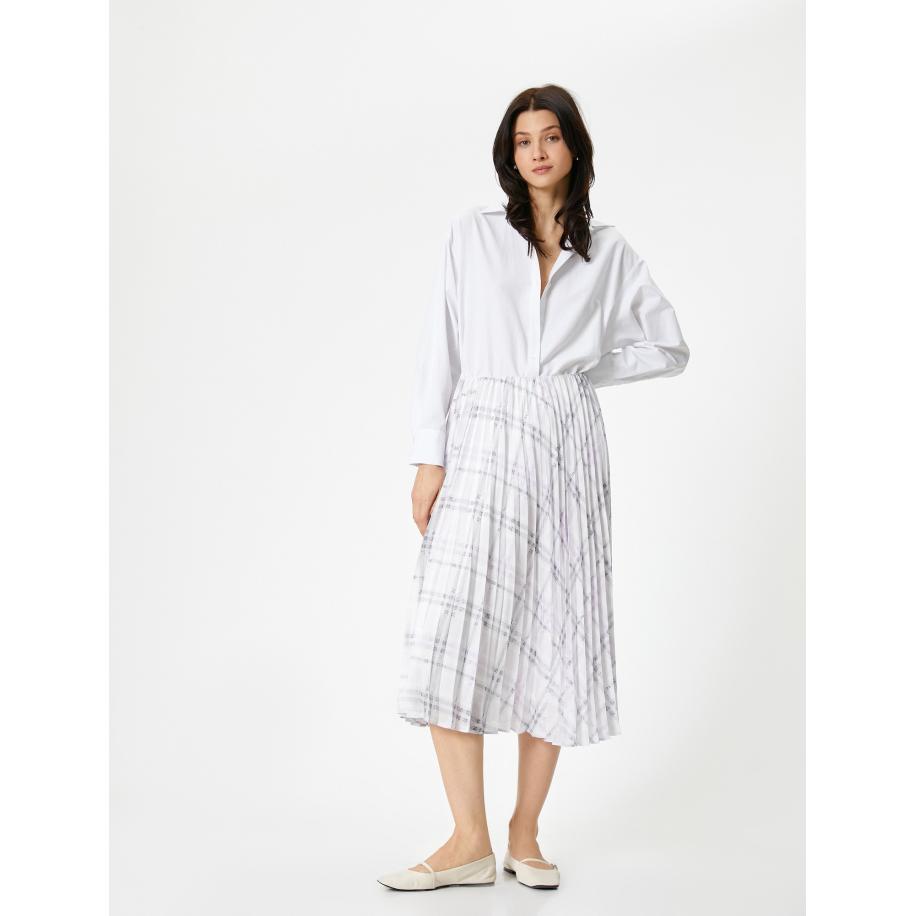 Koton Koton Rok lichtgrijs / wit -