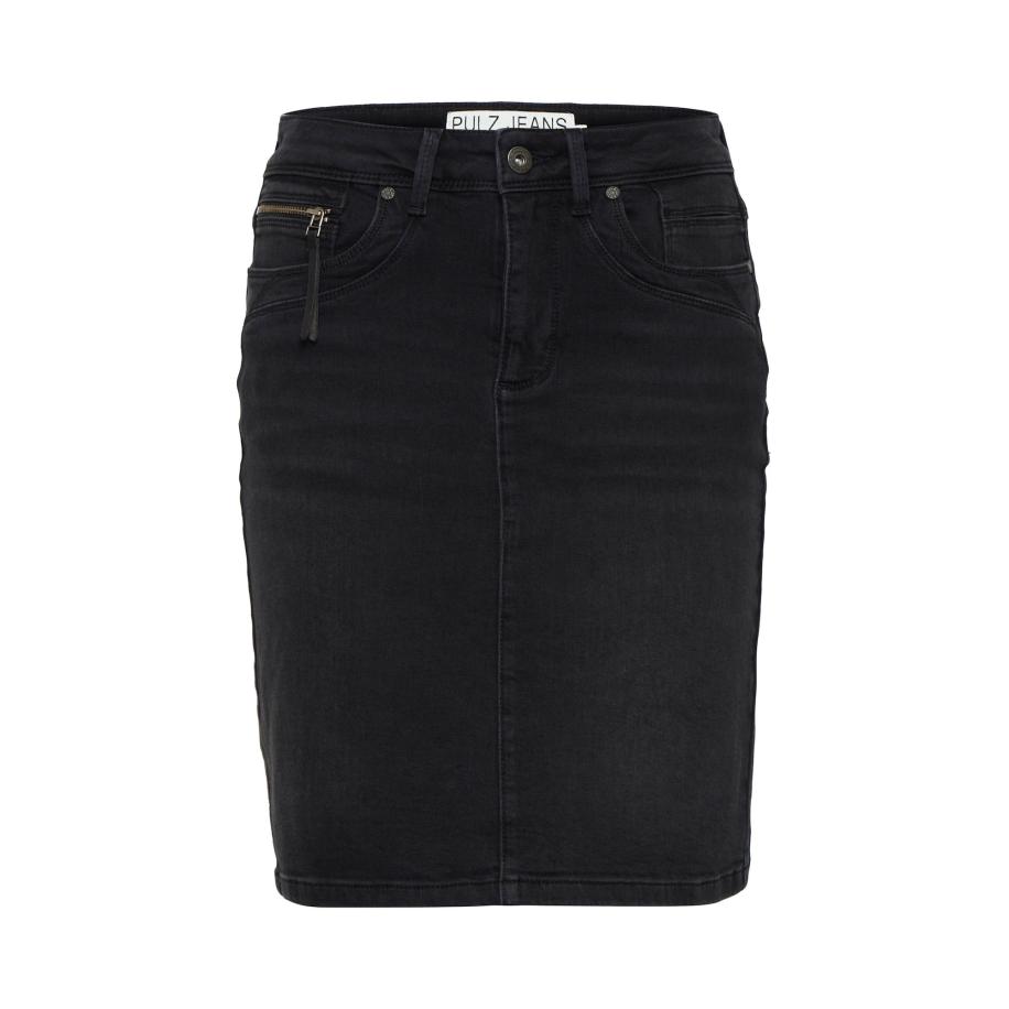 PULZ PULZ Jeans Rok Karolina black denim -