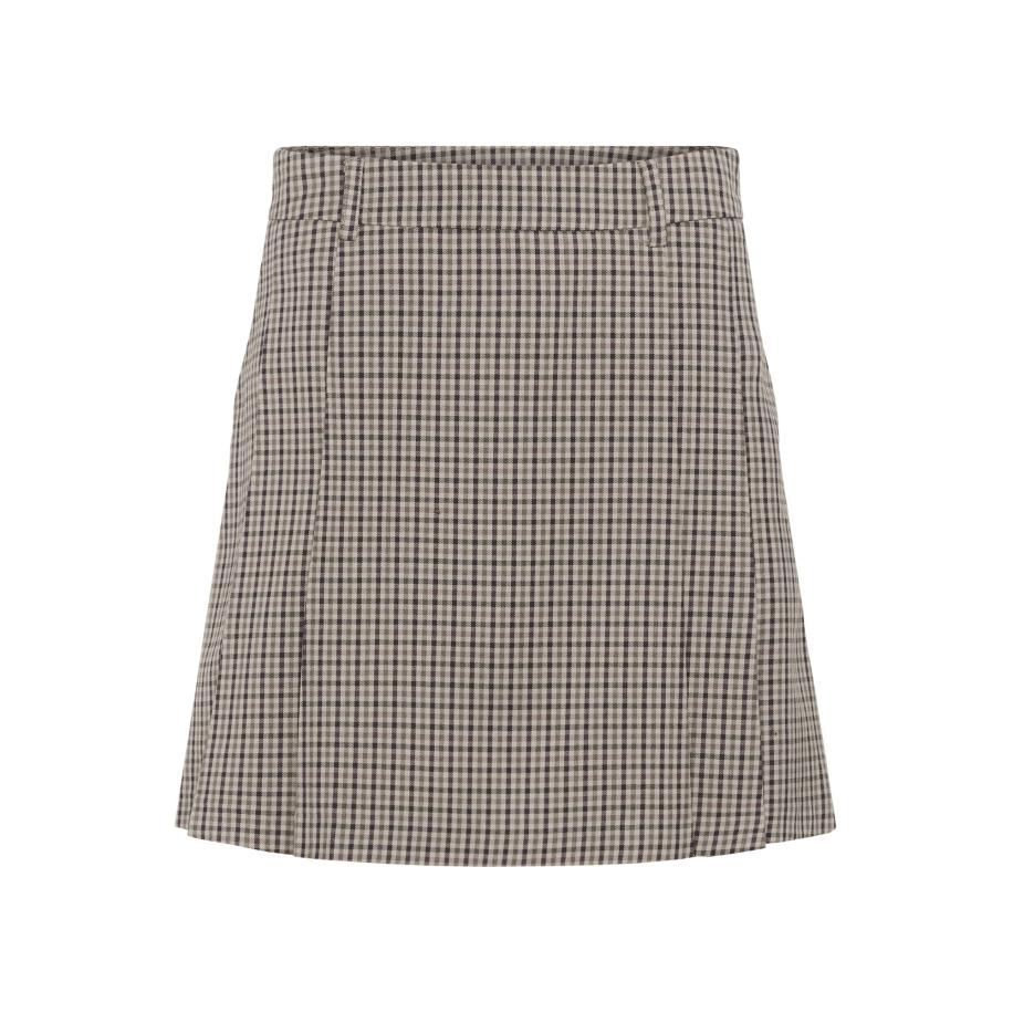 Culture CULTURE Rok Checka beige / lichtbruin / zwart -