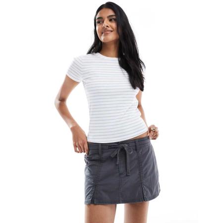 Hollister Geplooide mini rok in grijs