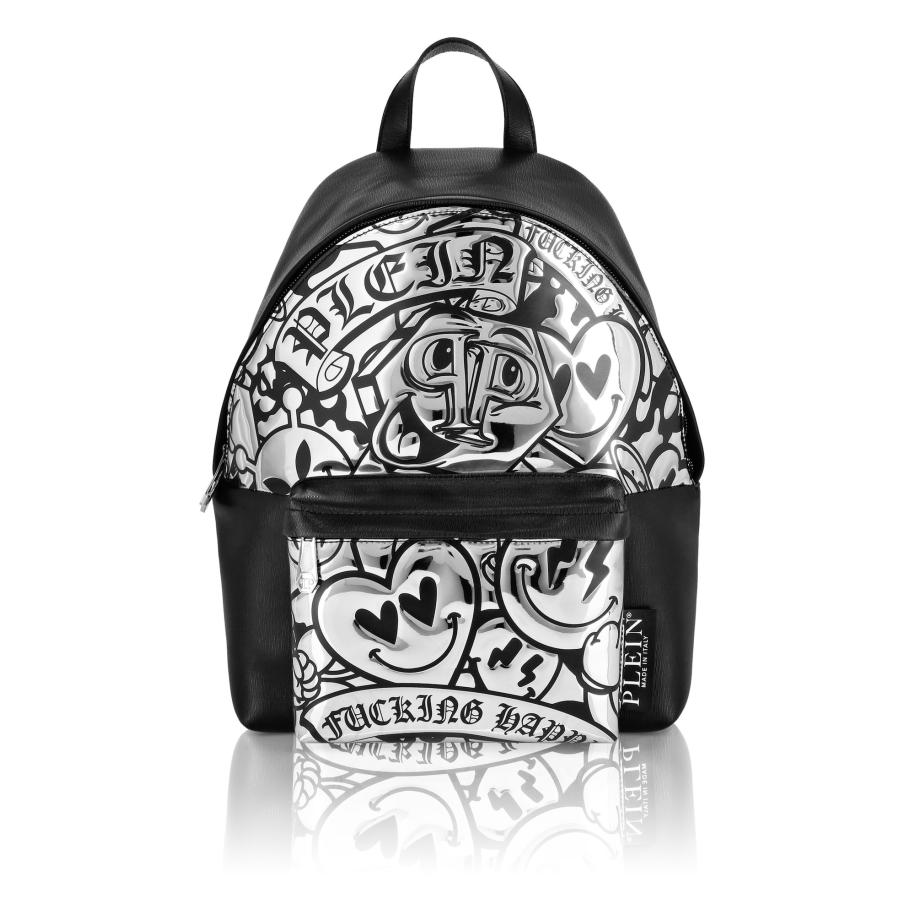 Philipp Plein Rugzak Smile zwart / zilver Zilver