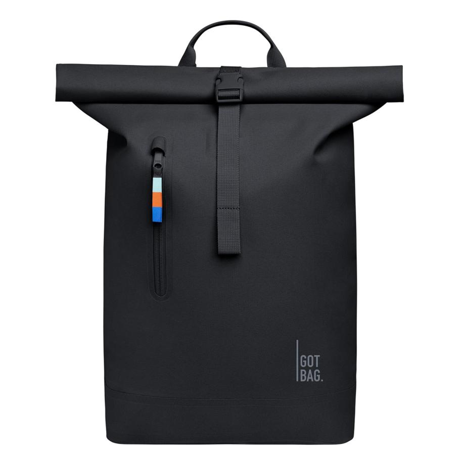 GOT BAG Rolltop Lite 2.0 black backpack Zwart