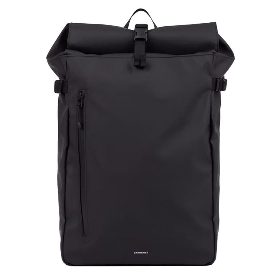Sandqvist Stream Slim Rolltop L black Zwart