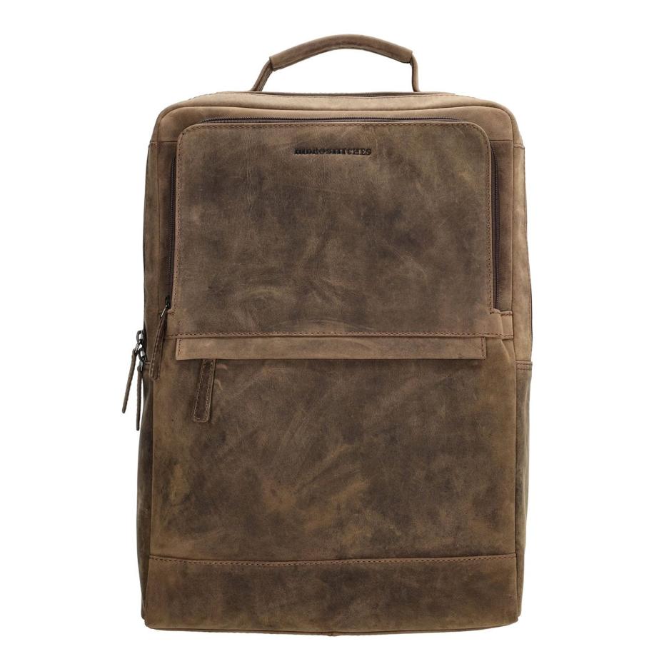 Hide & Stitches Idaho Rustic Rugzak donkerbruin Bruin