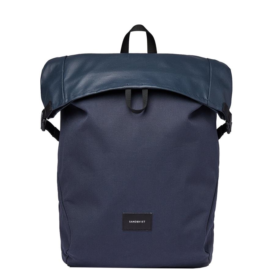 Sandqvist Alfred Backpack navy with black webbing backpack Blauw