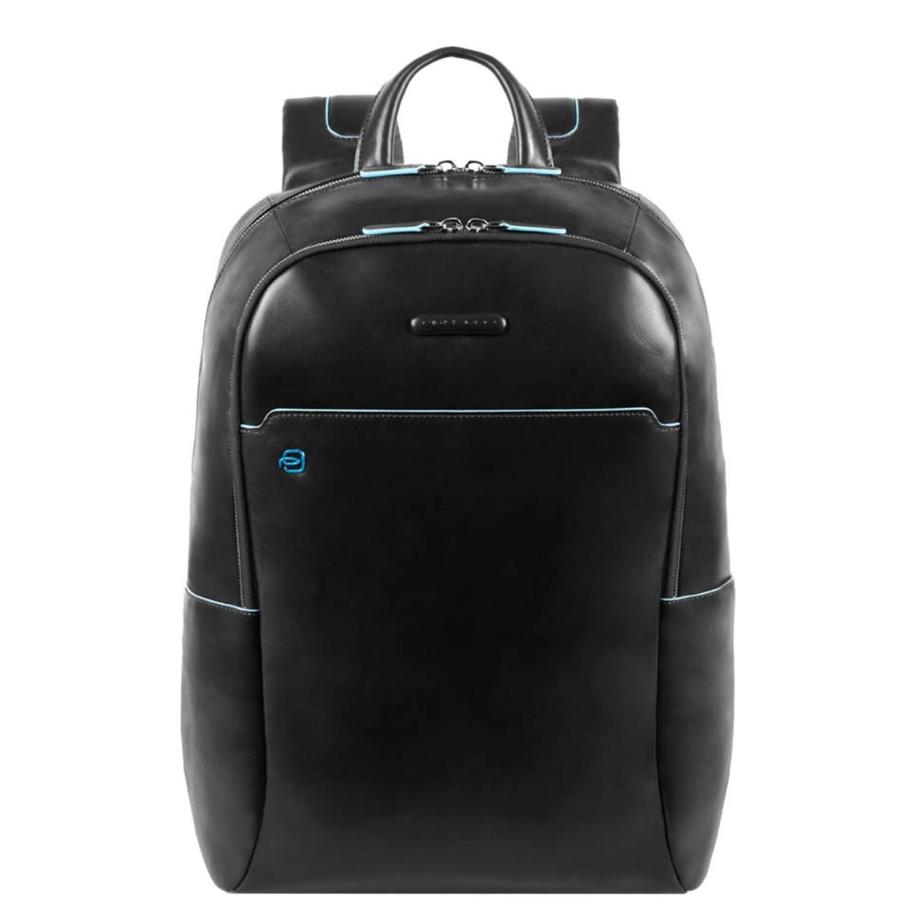 Piquadro Blue Square Computer Backpack with iPad Compartment black backpack Zwart