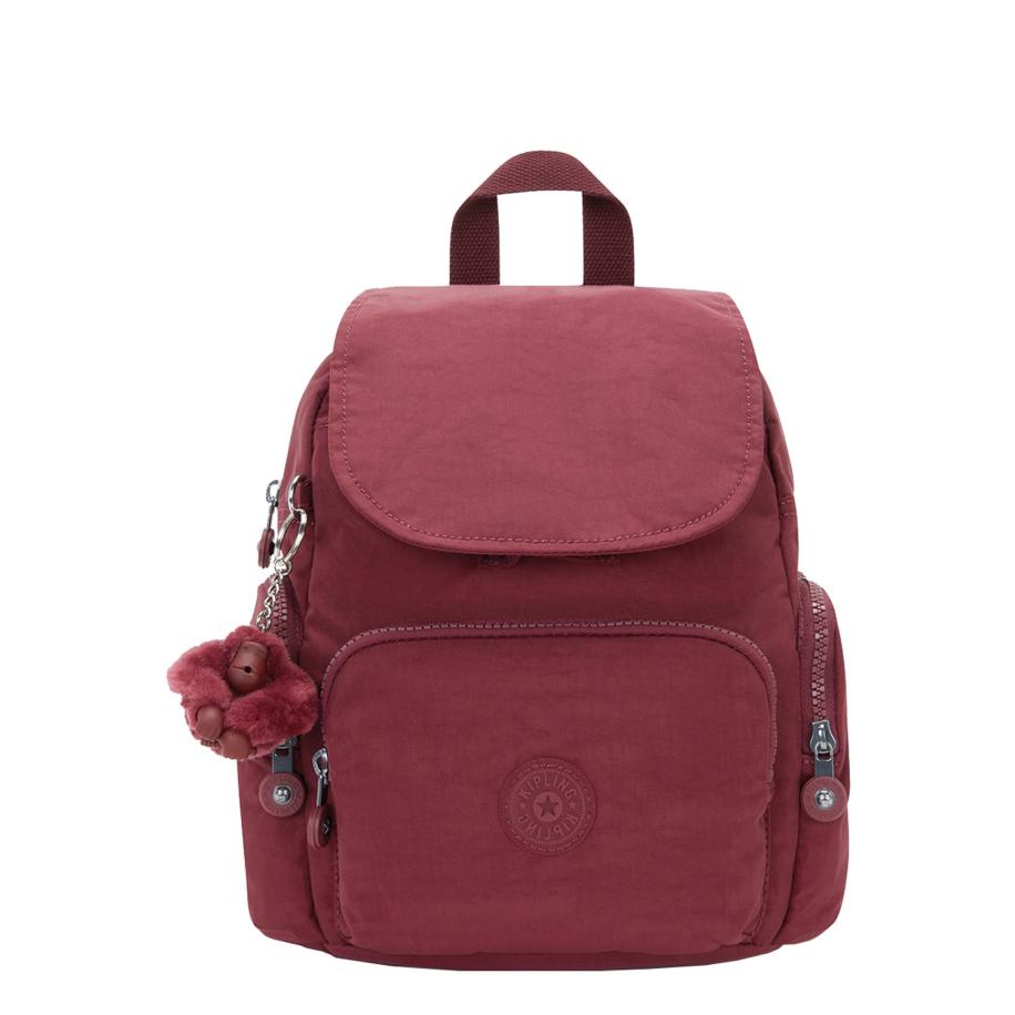 Kipling City Zip Mini b lounge wine Rood