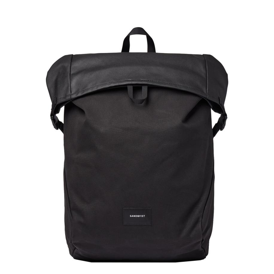 Sandqvist Alfred Backpack black with black webbing backpack Zwart