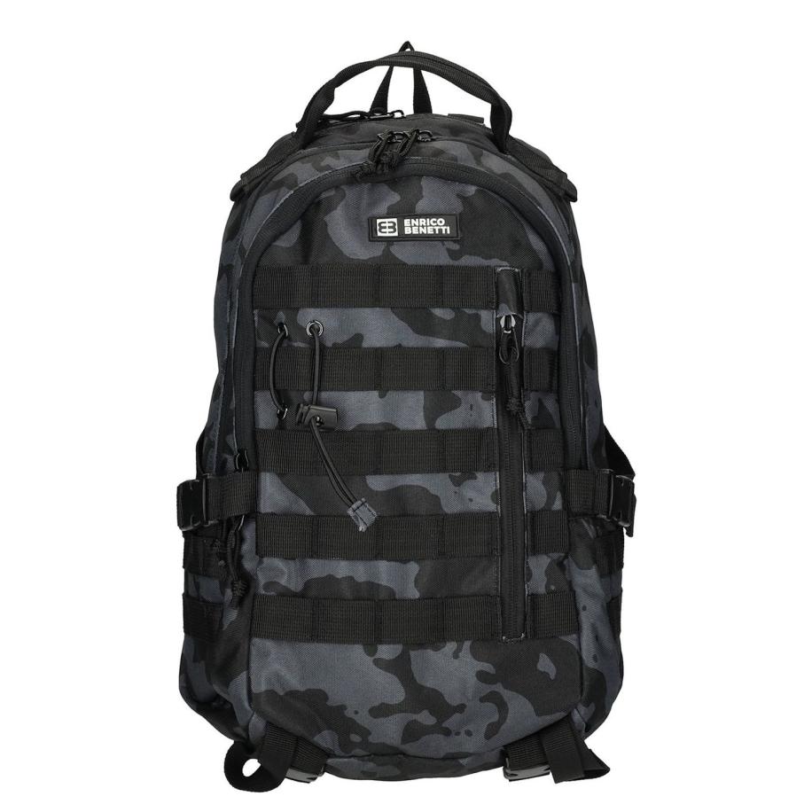 Enrico Benetti Arizona Laptop Backpack 15 black camouflage Zwart