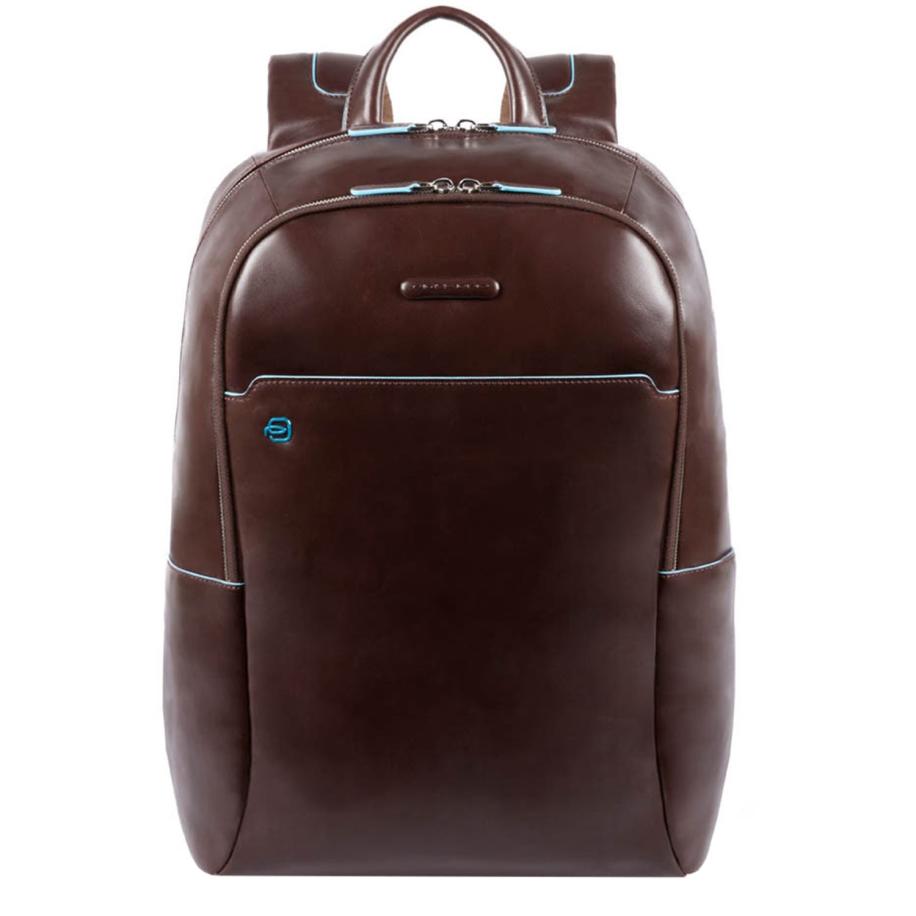 Piquadro Blue Square Computer Backpack with iPad Compartment dark brown backpack Bruin
