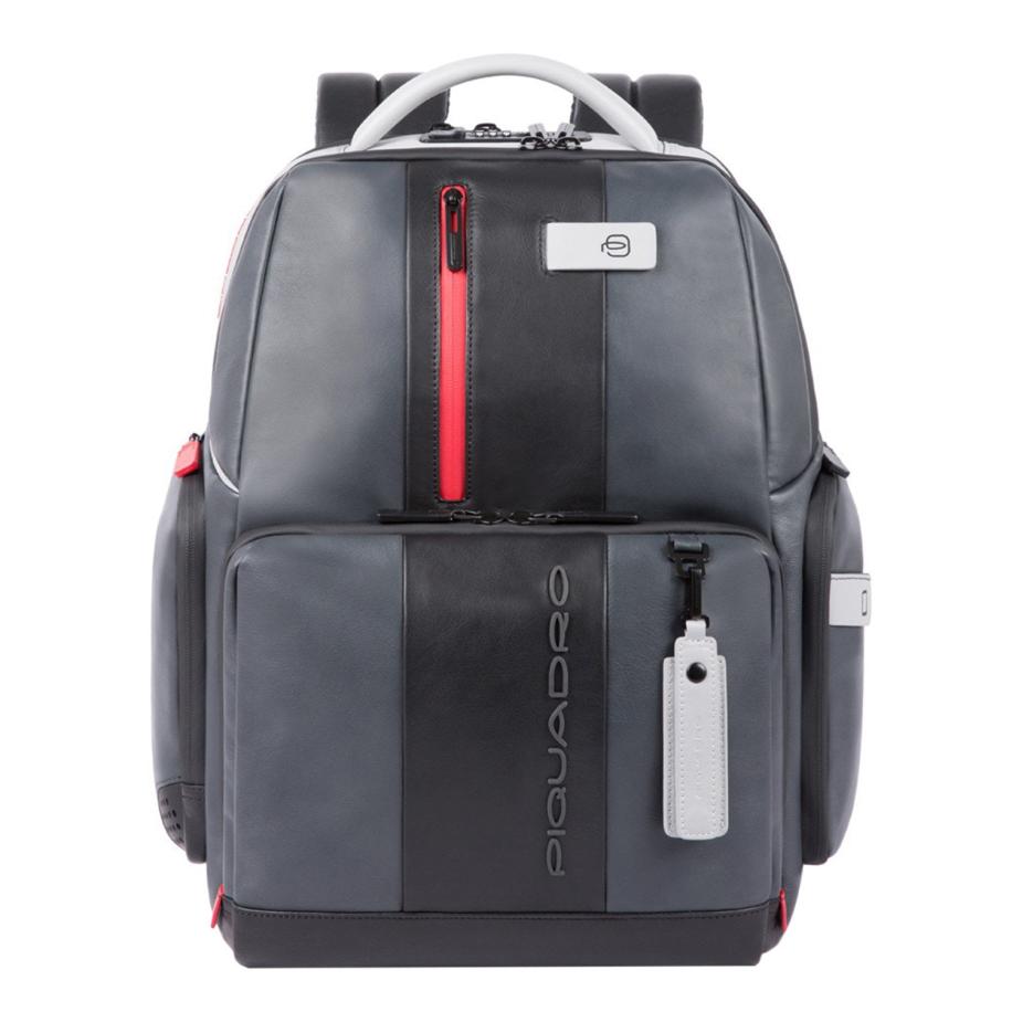Piquadro Urban PC and iPad Backpack with Anti theft cable grey black Grijs