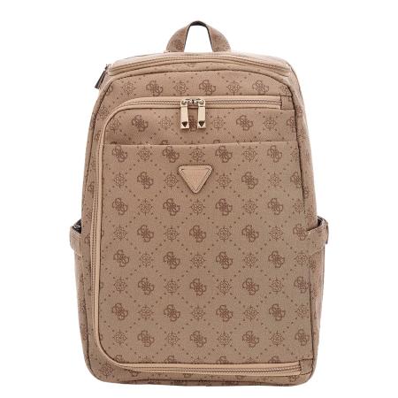 Guess Silia U-Zip Backpack latte logo