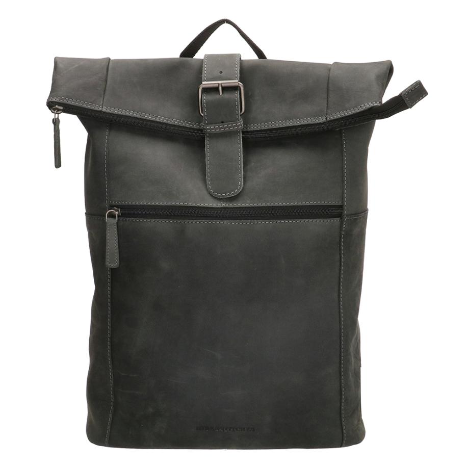 Hide & Stitches Idaho Rolltop Backpack 15,6 black Zwart