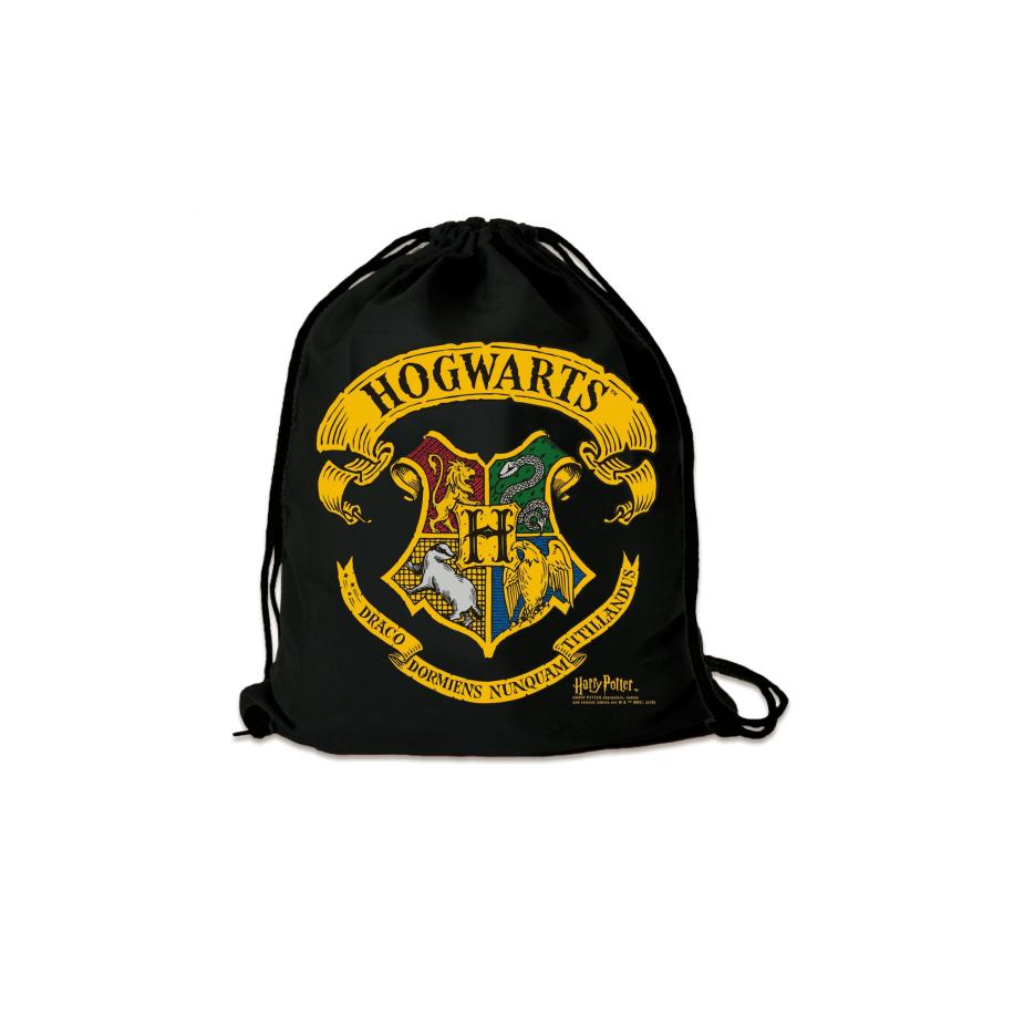 LOGOSHIRT Gymtas Harry Potter - Hogwarts Logo zwart Zwart