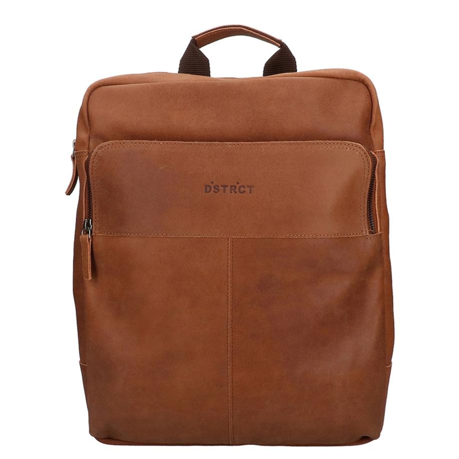 DSTRCT Limited Rugtas 15.6&apos;&apos; Laptoptas cognac Bruin
