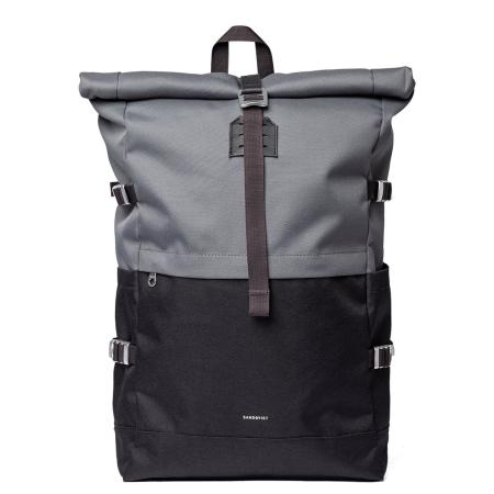 Sandqvist Icon Rolltop Backpack L multi dark with black leather