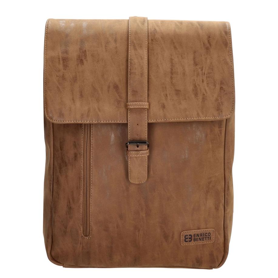 Enrico Benetti Rotterdam Laptop Backpack 17 camel Bruin