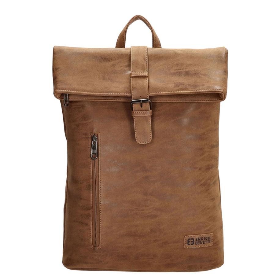 Enrico Benetti Rotterdam Laptop Backpack 15 camel Bruin