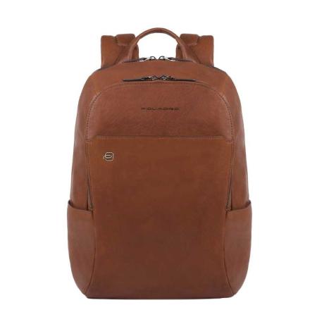 Piquadro Black Square Computer Backpack with iPad Compartment tobacco