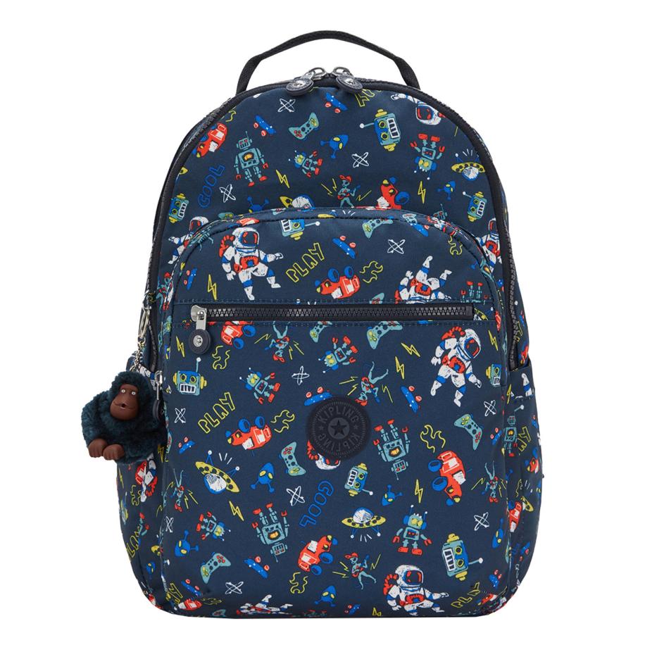 Kipling KIPLING Rugzak Seoul Lap navy / royal blue/koningsblauw / donkergeel / lichtgrijs -