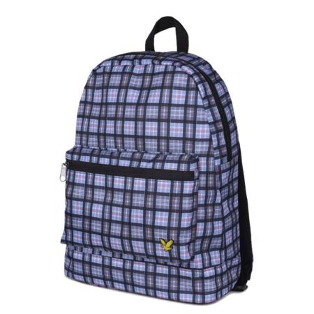 Lyle & Scott Check Backpack blue smoke