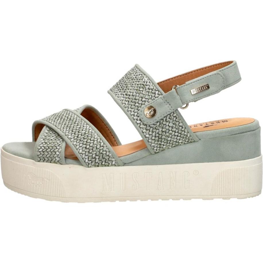 Mustang - Sandalen Plat Groen