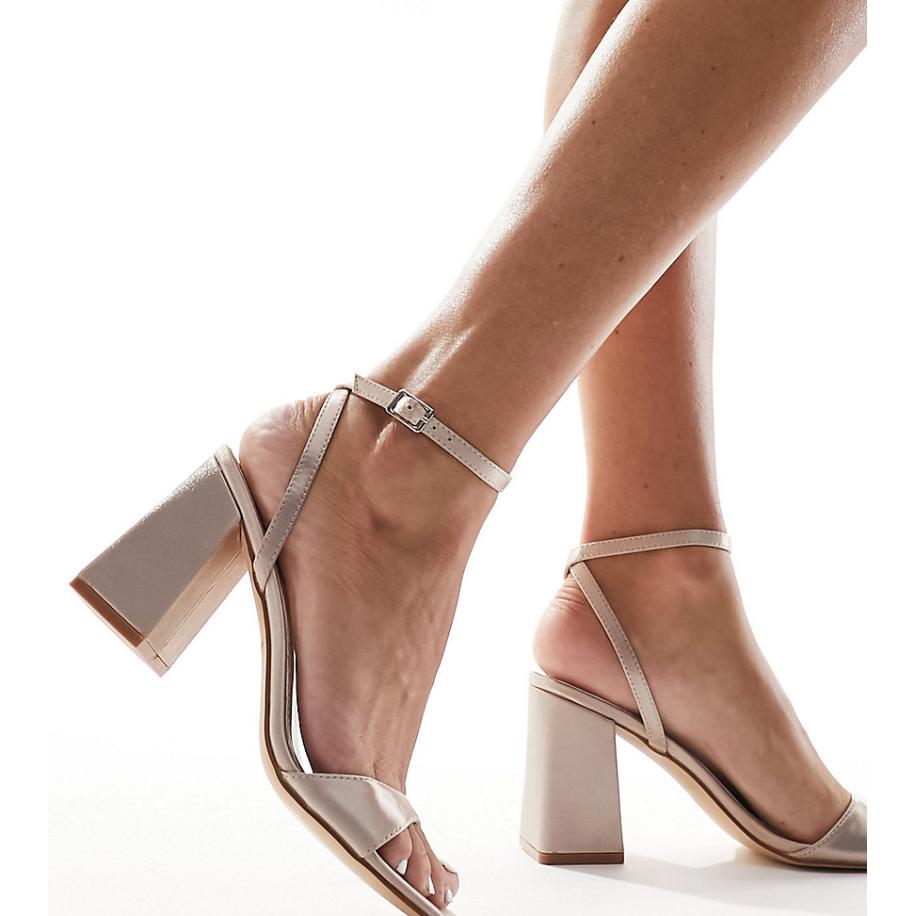 Be Mine Bruidskleding Wink 2 Sandalen met hak in beigeroze satijn Roze