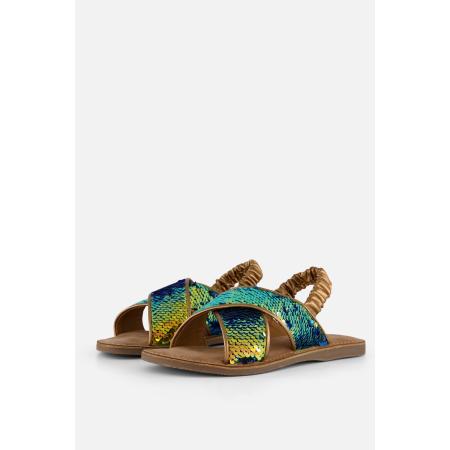 Muyters Pailetten Sandalen goud Leer