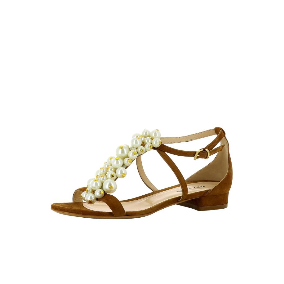 EVITA EVITA Sandalen met riem SALVINA cognac / wit -