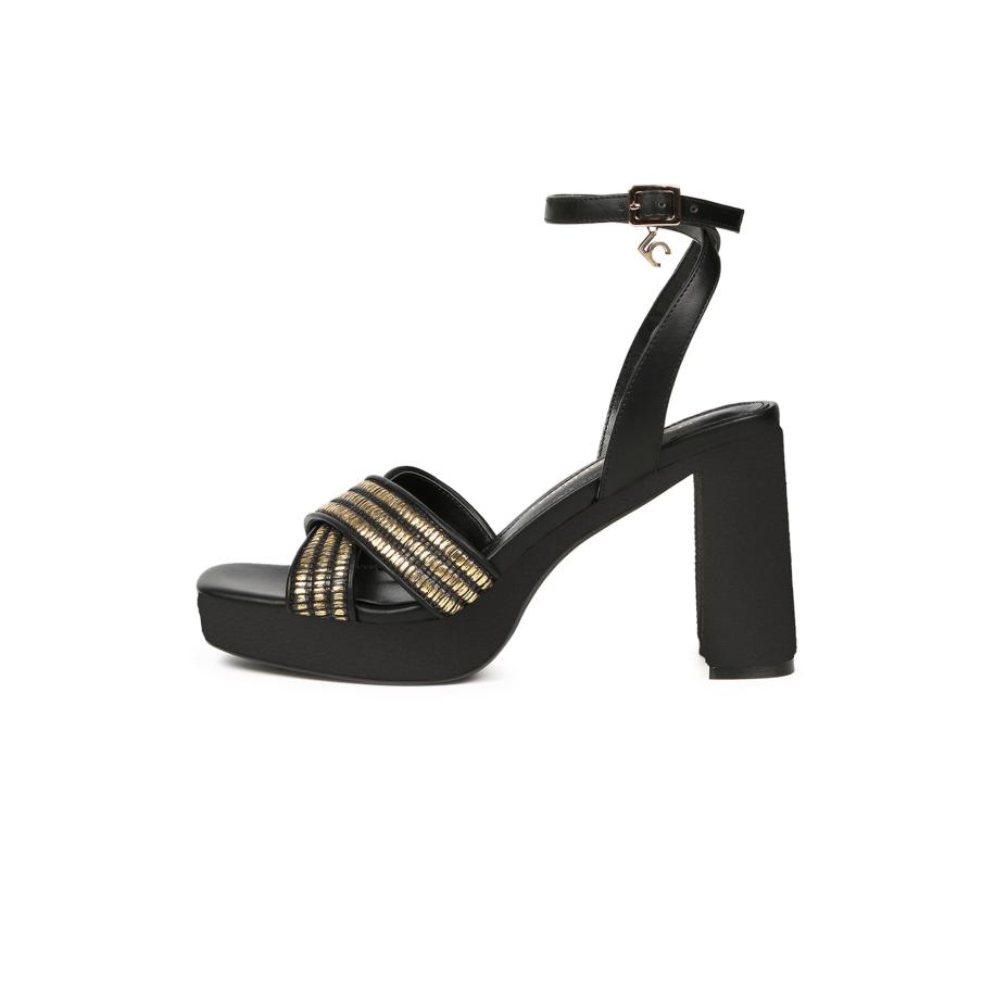 Lola Casademunt Lola Casademunt Sandalen met riem geel / zwart -