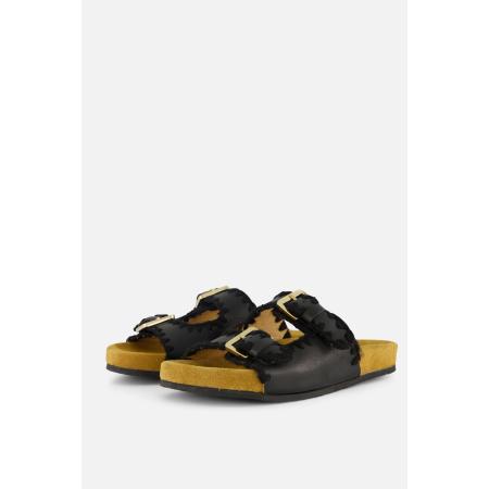 Aqa Slippers zwart Textiel