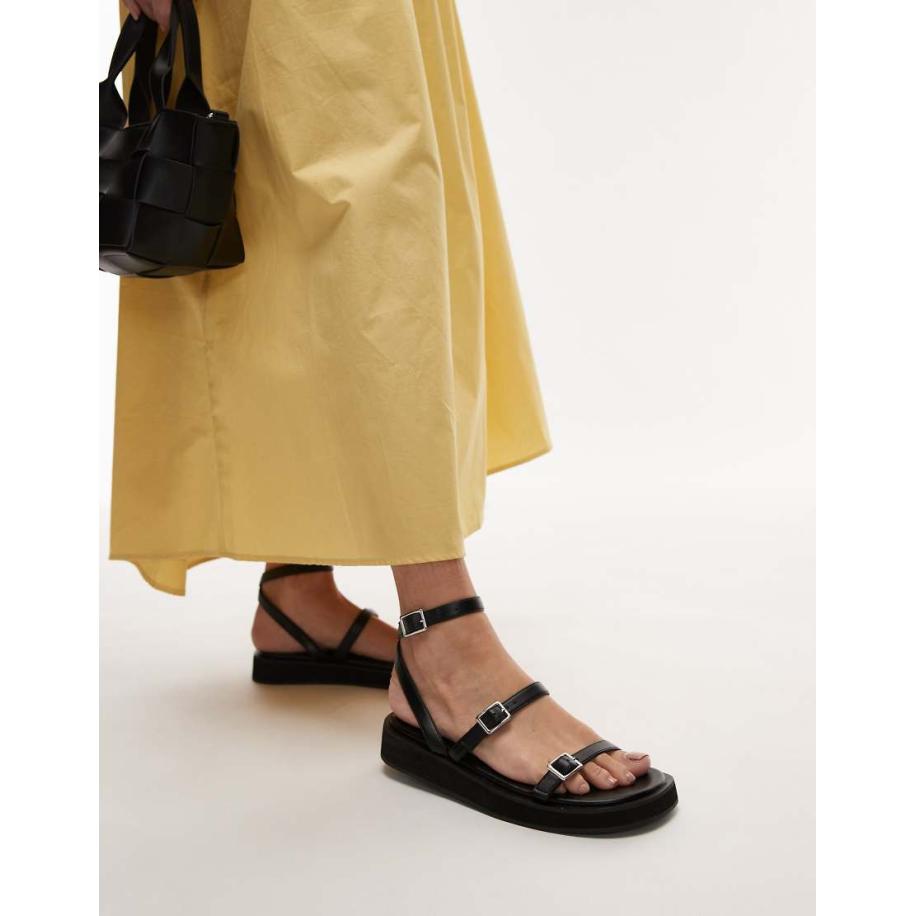 Topshop Jake Sandalen met gesp in zwart Zwart