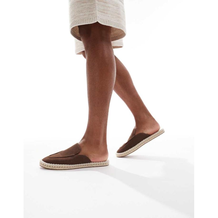 ASOS DESIGN - Espadrille muiltjes in bruin Bruin