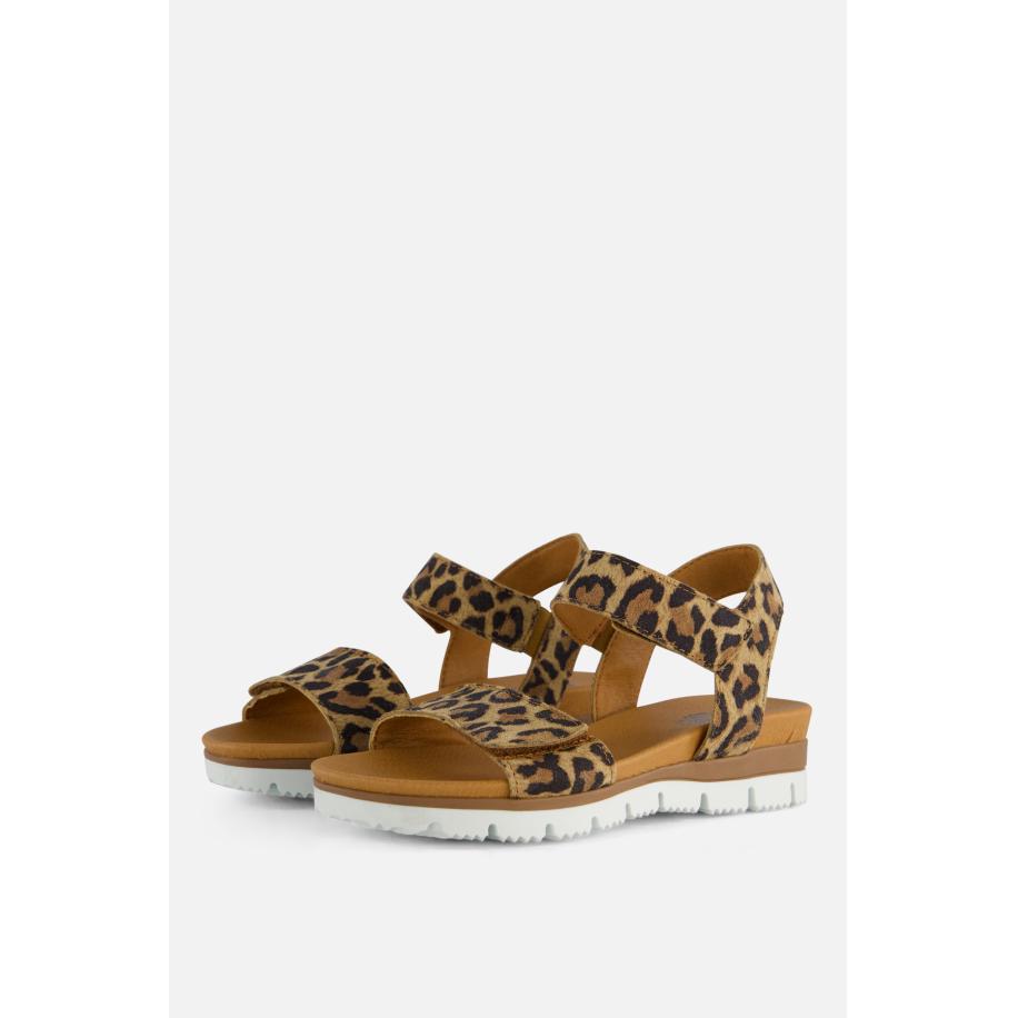 Giga Leopard Sandalen bruin Leer Bruin